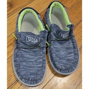 Hey Dude Wally Youth Stretch Navy EU 30 US Size Kid's 11 Blue Boys Grey